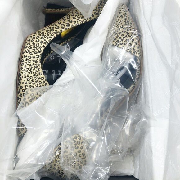 Rupert Sanderson Leopard Leather PVC Clear Side Heeled Pumps Womens Size 39.5 - Picture 9 of 11